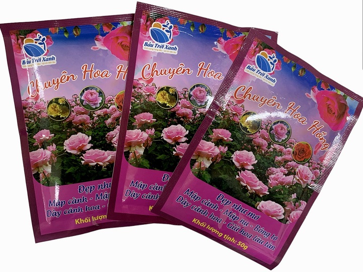 Phân Bón Chuyên Hoa Hồng - gói 50 Gr - Đẹp Hoa - Mập Cành Nụ - Bông to dày Cánh - Giữ Hoa Lâu Tàn