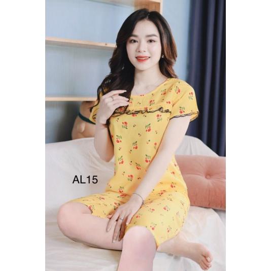 Quần áo mặc nhà cổ sen phối xinh