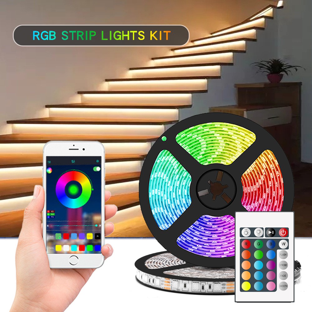 Cuộn dây đèn led điều khiển bằng app điện thoại 5050 Bluetooth nguồn usb led RGB 16 triệu màu sắc ,có nhiều chế độ - Hàng chính hãng