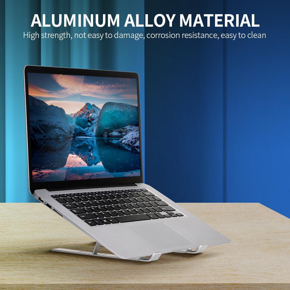 6-level Adjustable Laptop Stand Portable Folding Aluminum Alloy Laptop Bracket Non-slip Laptop Tablet Holder
