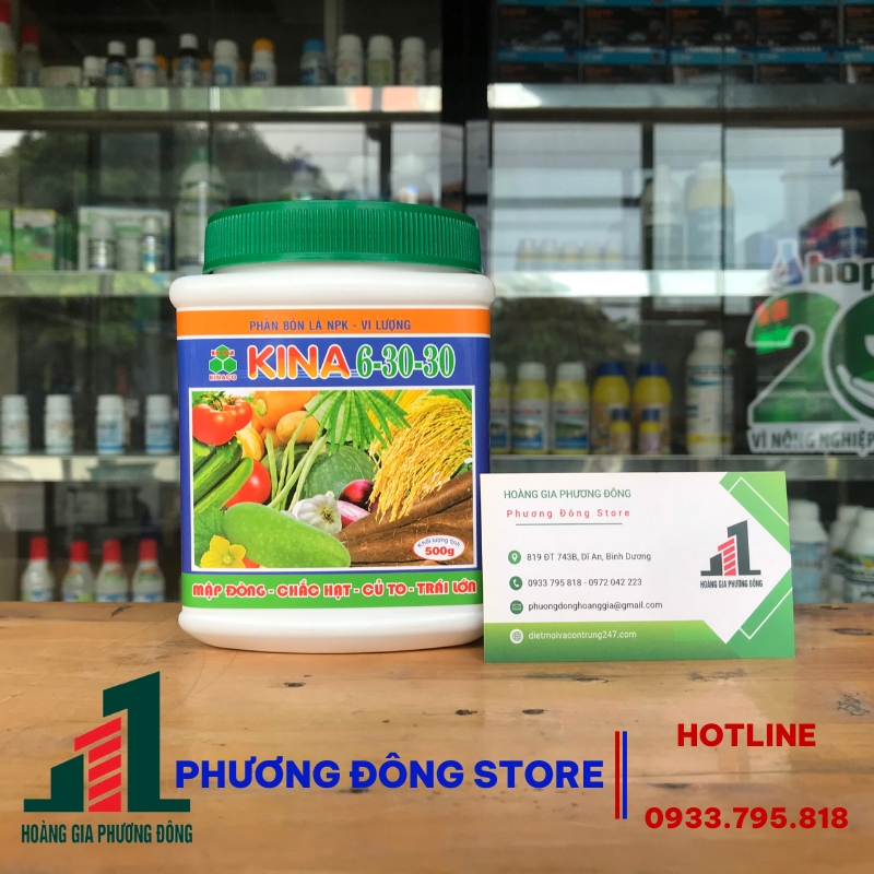 Phân bón lá cao cấp Kina 6-30-30 hũ 500g