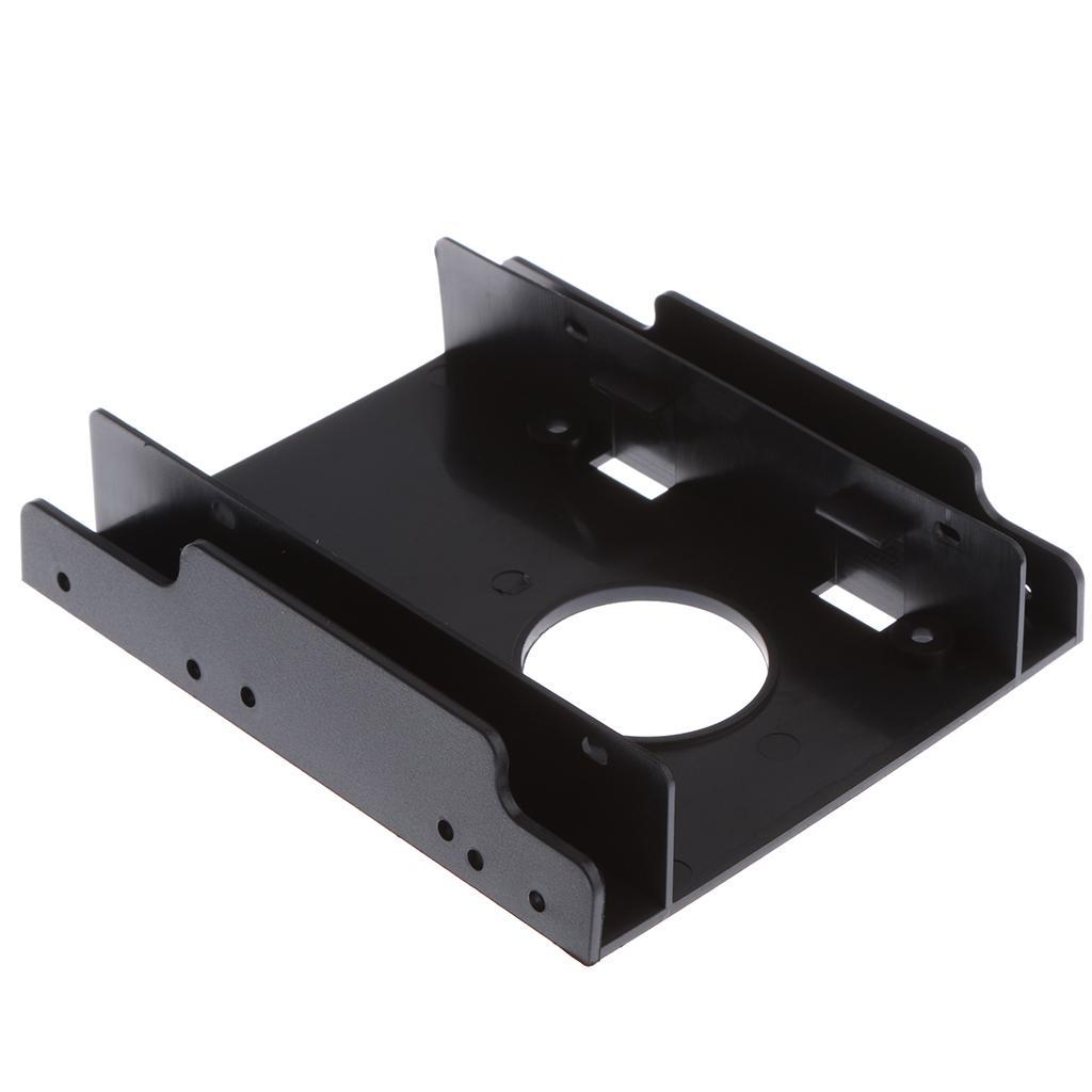 2x Dual 2.5'' to 3.5 Mounting Bracket Dual HDD Dock Holder Tray Plastic