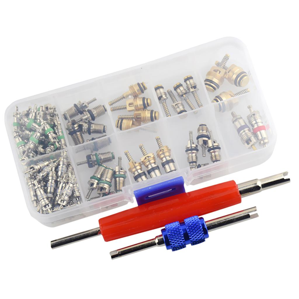 102 pieces A/C System  Valves with Remover Tool Kit For R12/ R134A