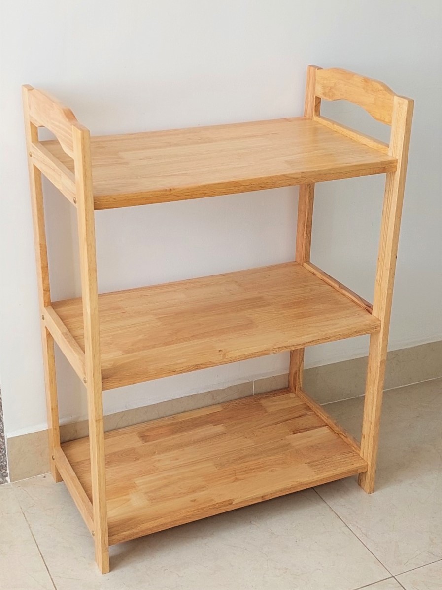 Kệ Gỗ 3 Tầng Nhiều Màu Để Dụng Cụ Bếp, Lò Viba, Lò Nướng, Nồi Cơm Điện - Hàng VN Xuất Khẩu