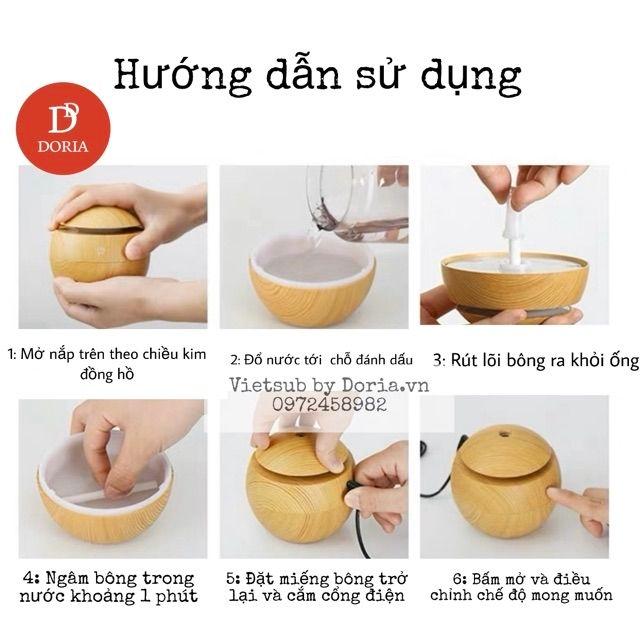 Máy xông tinh dầu gỗ tặng kèm 1 lọ tinh dầu