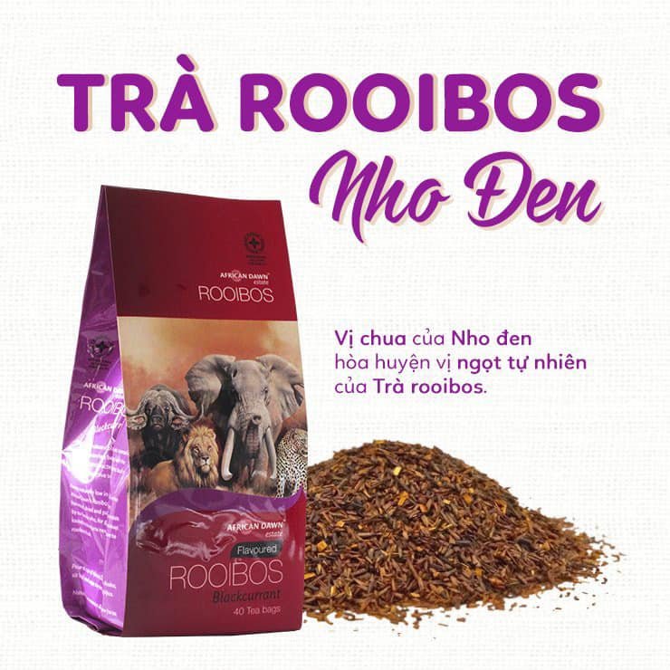 Hồng Trà Rooibos Nam Phi - Hương nho đen ( Rooibos tea Blackcurrant- 40 bag)