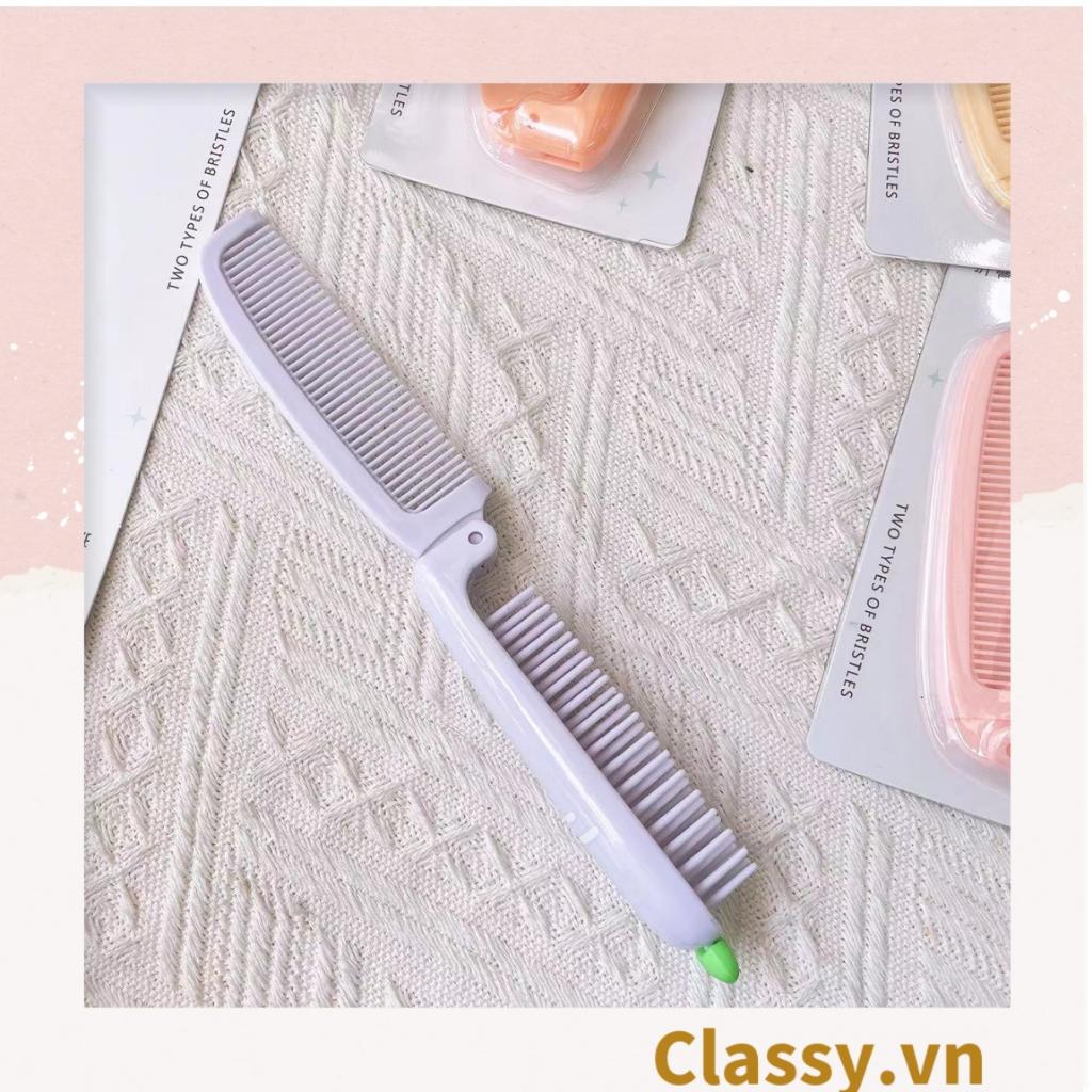 Lược cầm tay mini 2 đầu, gấp gọn Classy tiện lợi hình trái cây cà rốt củ cải nhỏ gọn có thể mang theo PK1566