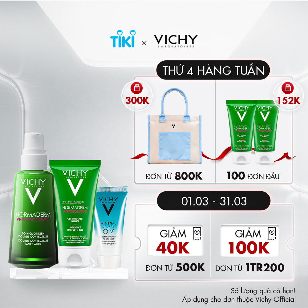 Bộ Sản Phẩm Giúp Giảm Mụn & Phục Hồi Da Vichy Normaderm Phytosolution
