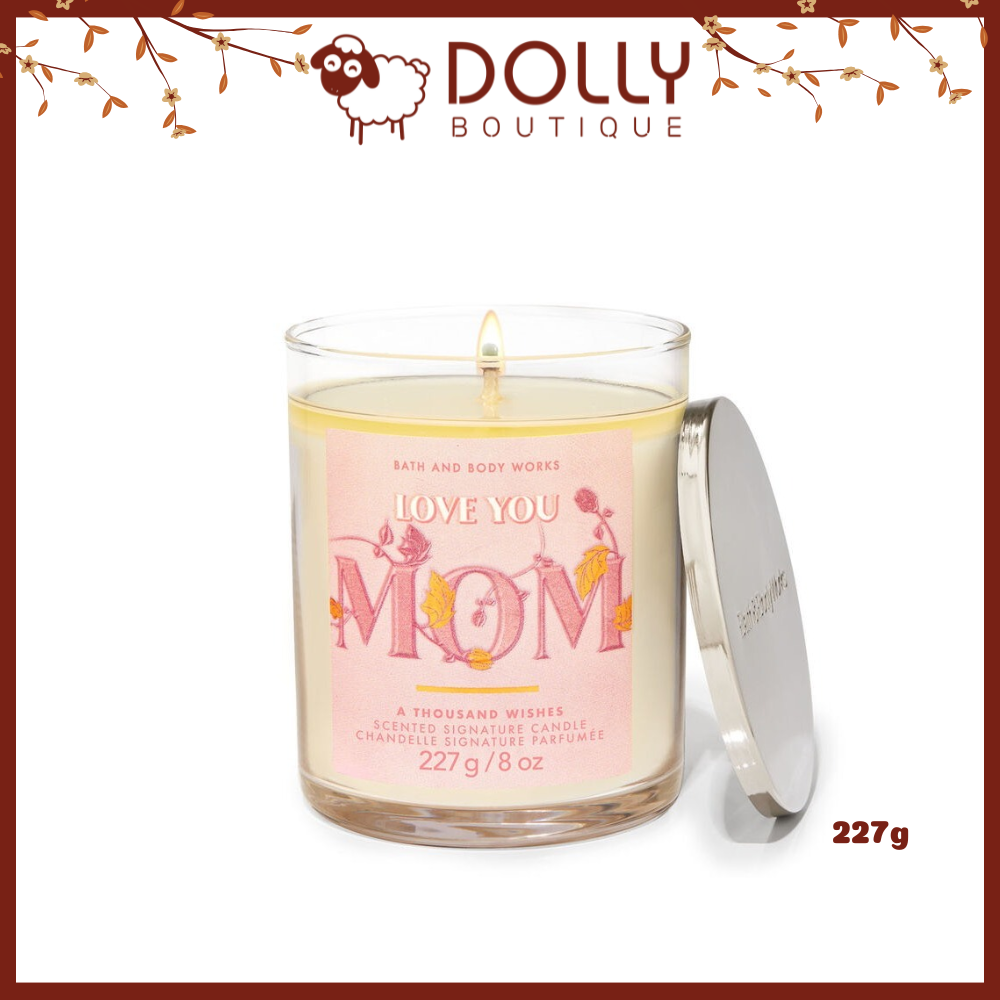 Nến Thơm 1 Bấc  Love You Mom Single Wick Candle 227g
