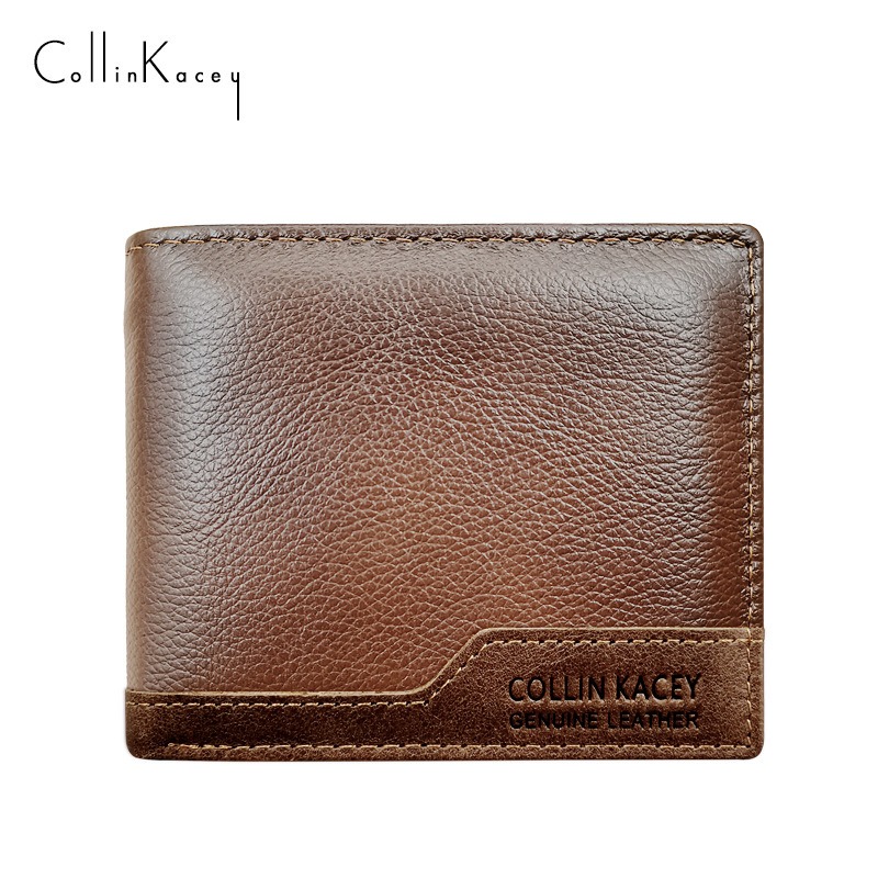 Ví nam da bò Collin Kacey, bóp da nam mềm mại, có khóa kéo-full hộp - Hàng nhập khẩu