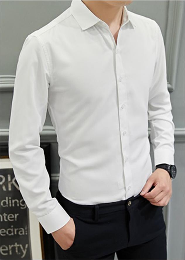 Áo sơ mi nam tay dài 4YOUNG vải lụa cao cấp KHÔNG NHĂN SM1 - Trắng - XXL