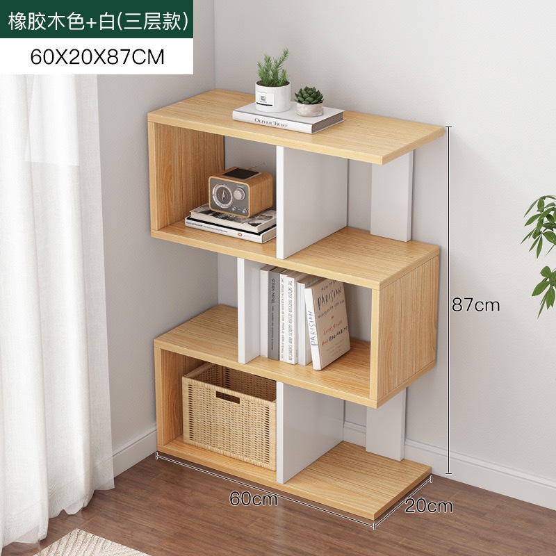 Kệ sách để sàn đa tầng so le gỗ MDF nhập khẩu chống ẩm cao cấp dễ dàng lắp ghép phong cách hiện đại tối giản