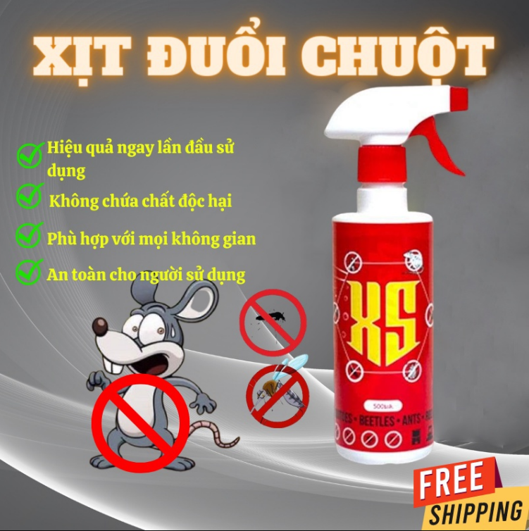 Chai Xịt Đuổi Chuột  Hương Bạc Hà - Dành cho xe hơi và mọi nơi - Xua đuổi chuột an toàn, hiệu quả