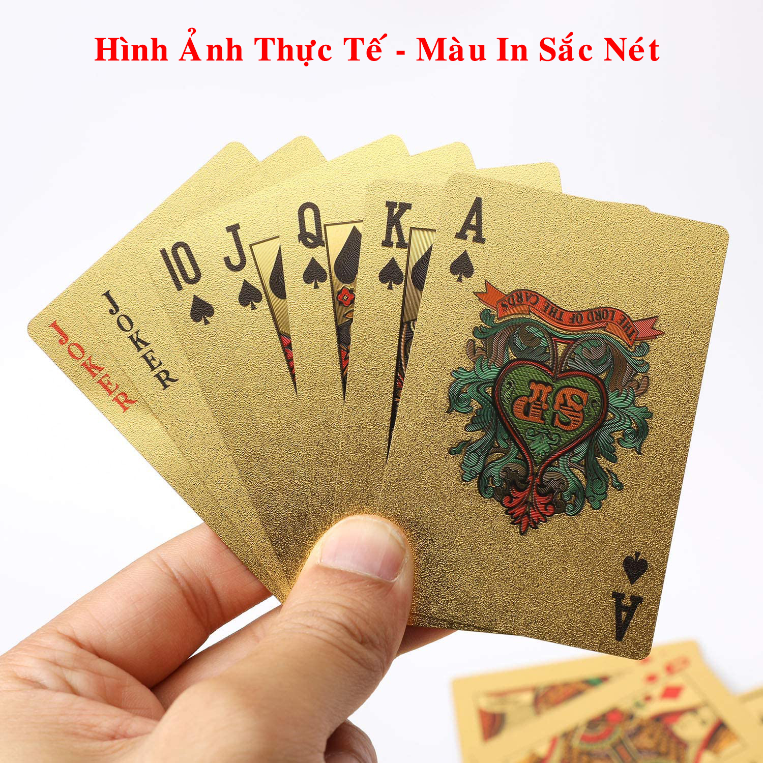 Hình ảnh Bộ Bài Tây Poker Mạ Si Vàng 24K Cao Cấp Phủ Nhũ Vàng Chính Hãng Dododios – Bộ 54 Lá Bài Tây Pocker Nhựa Dẻo Chống Thấm Nước Chống Gãy