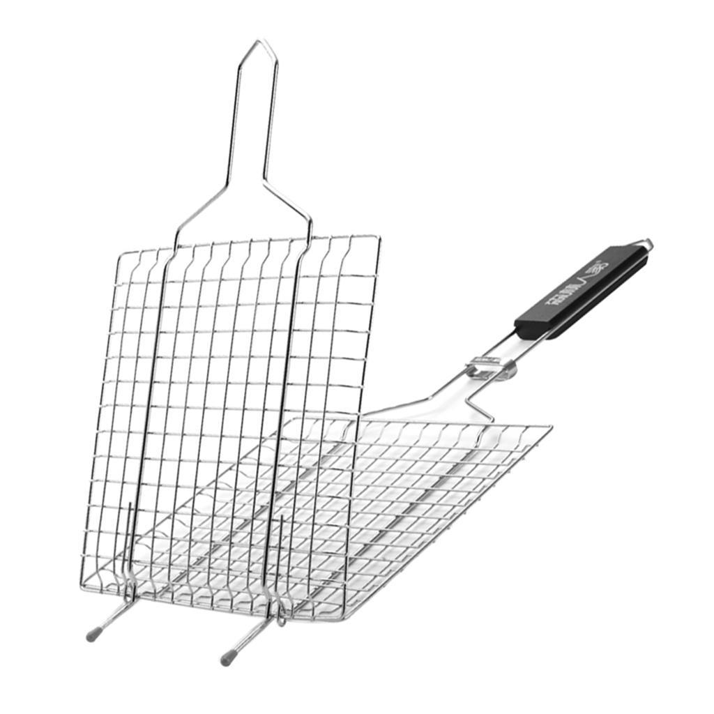 2pcs Stainless Steel Barbecue Barbecue Basket Grill Mesh Cooking Fish /