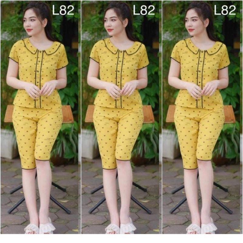 Quần áo mặc nhà cổ 2 nơ, 7 màu ảnh thật