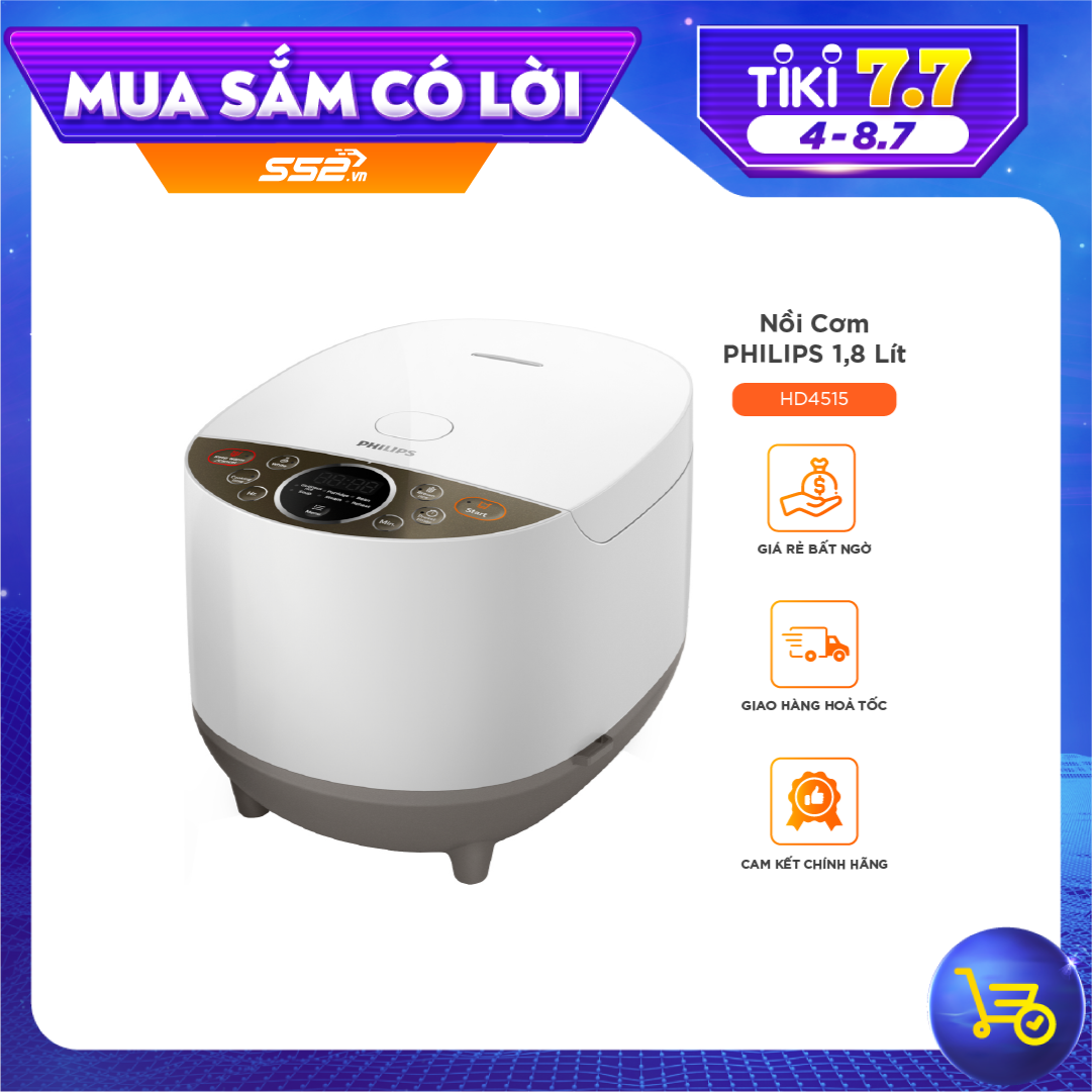 Nồi cơm điện tử Philips 1.8 lít HD4515 - Hàng Chính Hãng