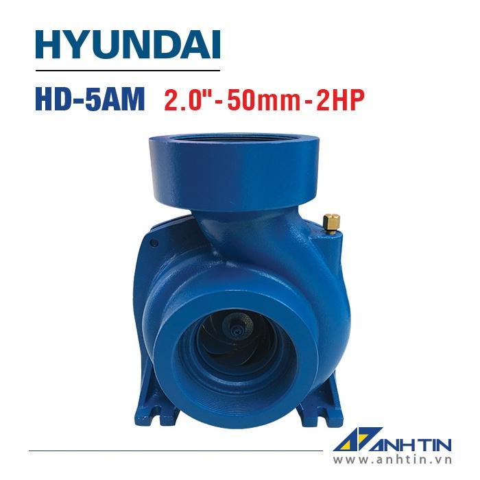 Máy bơm lưu lượng HYUNDAI HD-5AM | 1500W/ 2.0 HP | 50 mm/ 2 inch | Lưu lượng tối đa 430 lít/phút | Cột áp 21m - Cột hút