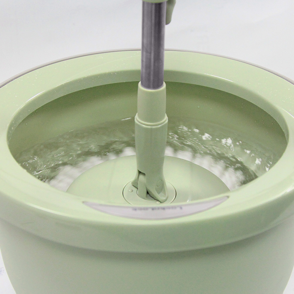 Bộ cây lau nhà Lock&amp;Lock Mini Spin Mop &amp; 4 bông lau sàn ETM498MITS2 - Màu xanh mint