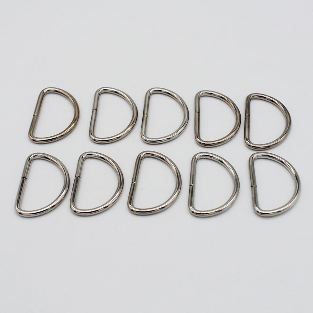 10 Miếng 25 Mm Kim Loại D Vòng Khóa Túi Da Cầm Tay Thủ Công Cho Webbing Dây