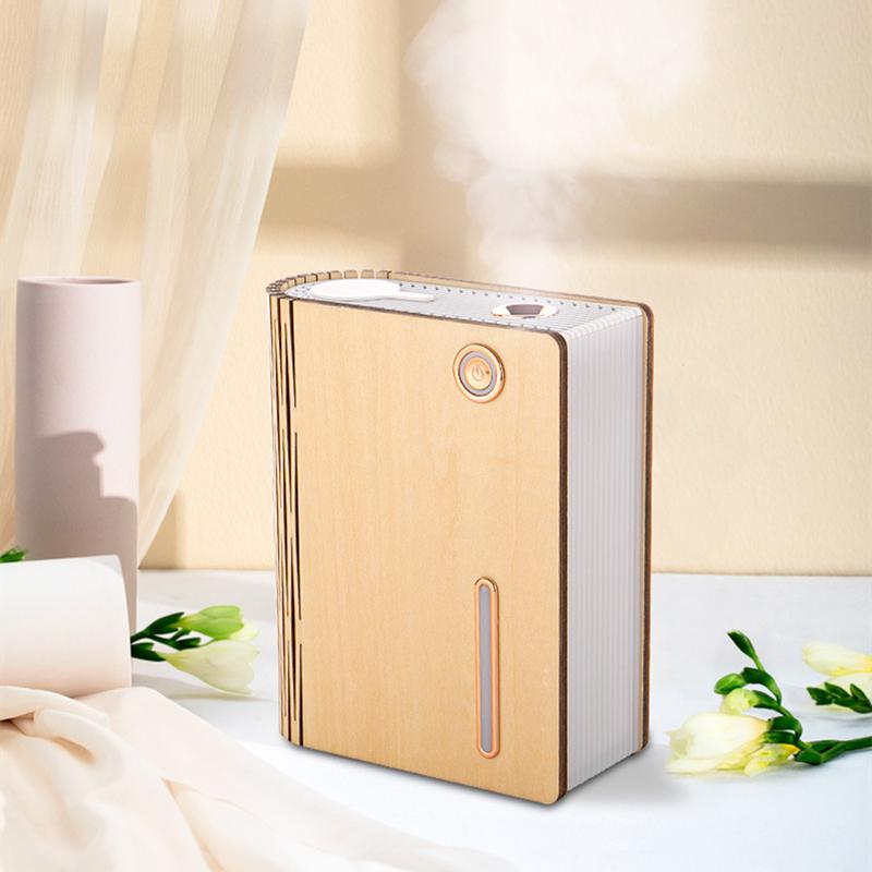 USB Không Dây Hạt Gỗ Máy Tạo Độ Ẩm Không Khí Để Bàn Sách 320ML Di Động Phun Sương Tạo Hương Thơm Khuếch Tán Retro Trang Trí Nhà Umidificador