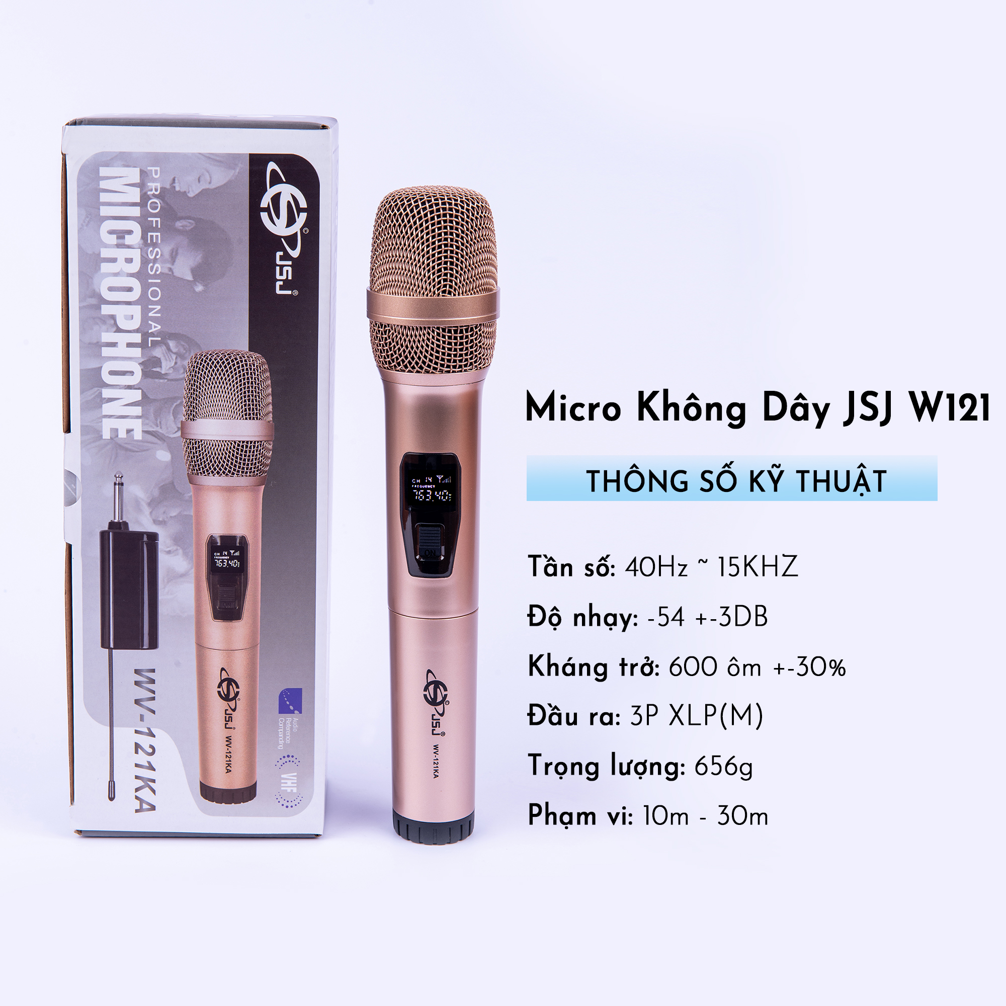 Micro karaoke không dây cao cấp JSJ-W121 Hàng Chính Hãng