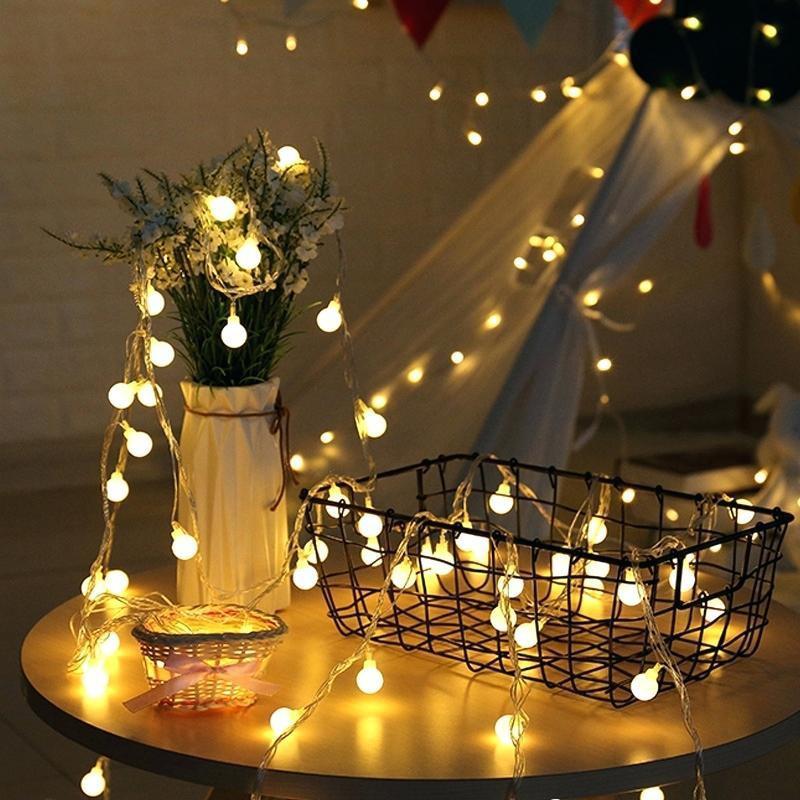Đèn Trang Trí Cherry Ball Treo Ngoài Trời Dây Đen sáng nhiều màu