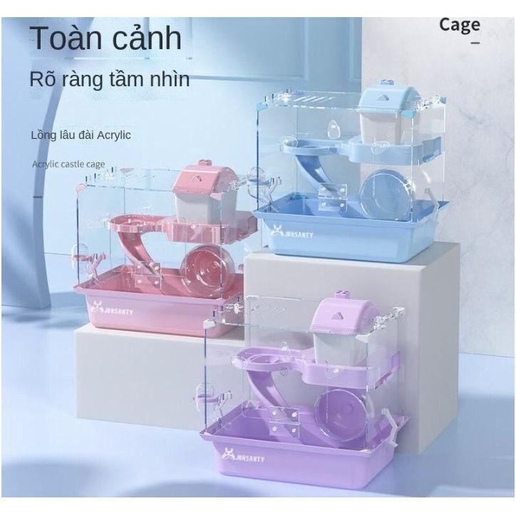 Lồng Hamster Lâu Đài Acrylic Trong Suốt Chống Lạnh Cho Thú Cưng