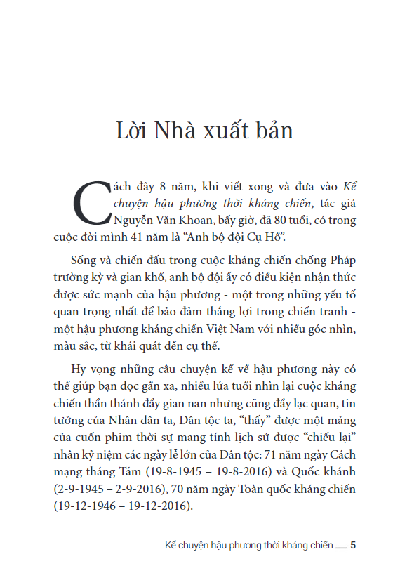 Sách Kể Chuyện Hậu Phương Thời Kháng Chiến