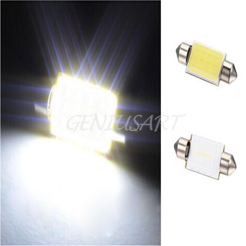 2pcs White 31mm 12smd COB LED Bulb Festoon Lamp For Car Dome Lights