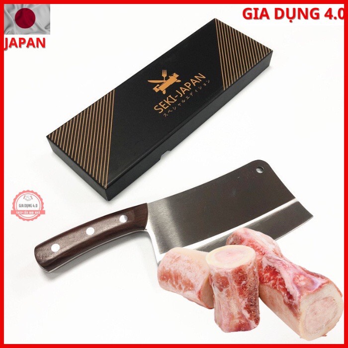 Dao chặt xương Japan cán ốp gỗ