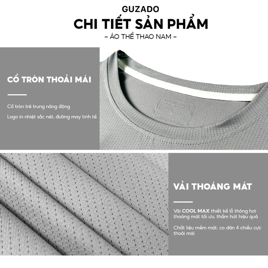 Áo thun thể thao nam Guzado Coolmax mát lạnh,thấm hút tốt GTS02.HN