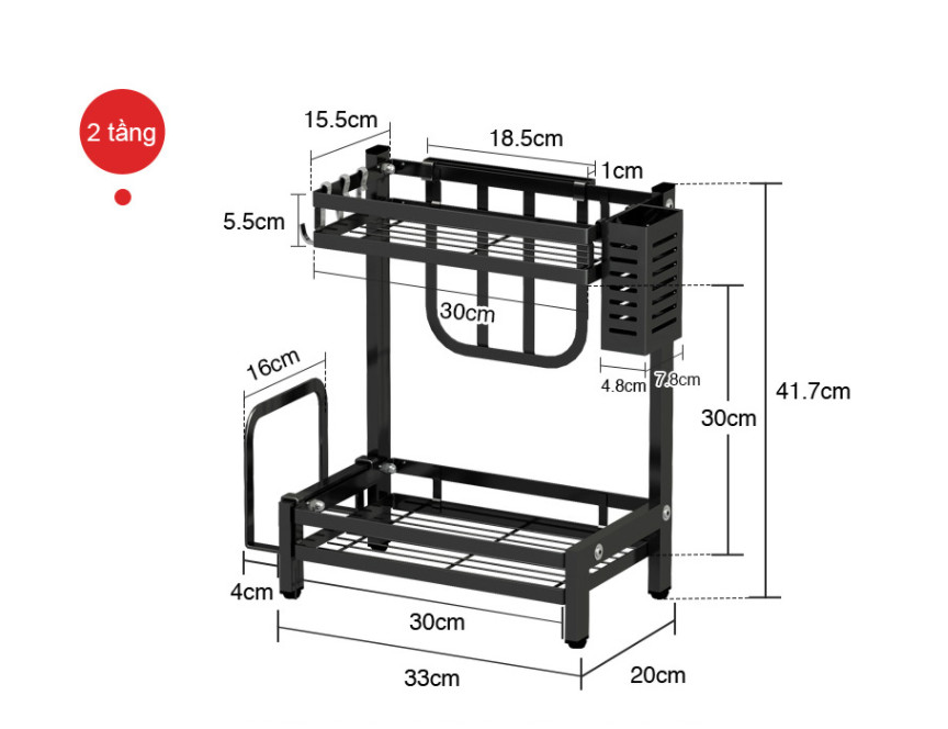 Combo Kệ chén bát  trên bồn rửa và kệ gia vị 2 tầng đa năng hàng chuẩn xịn 2020