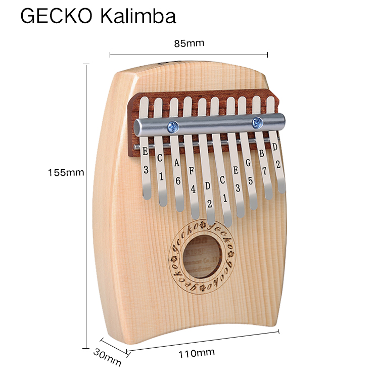 Đàn Kalimba Gecko Gỗ Thông 10 Phím Model K10SP