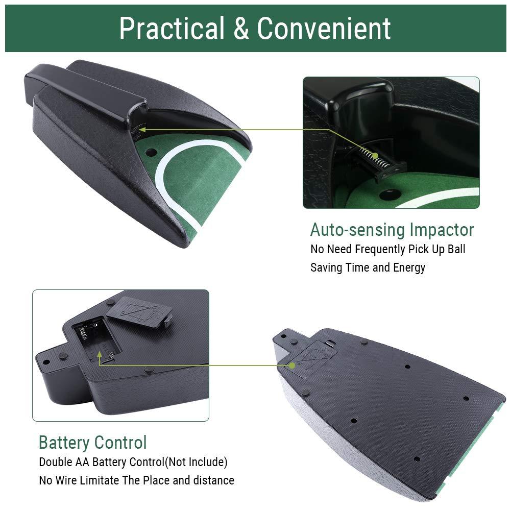 Đặt đơn vị với trở lại bóng tự động, tự động putt trở lại từ Cup Golf Automatic, máy trở lại tự động bóng golf 26.8*16,5*5,5cm