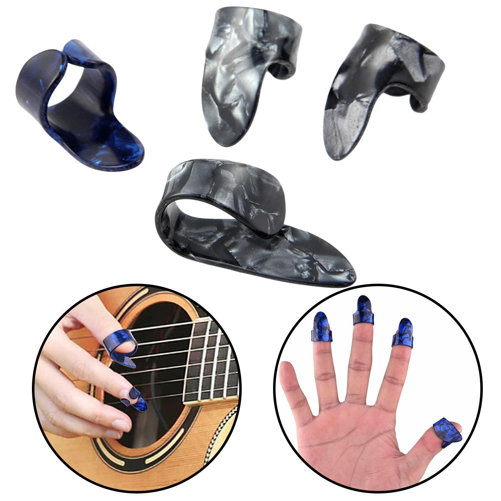 4x Thumb Finger Guitar Picks Guitar Plectrums Picks Bass Acoustic Guitar