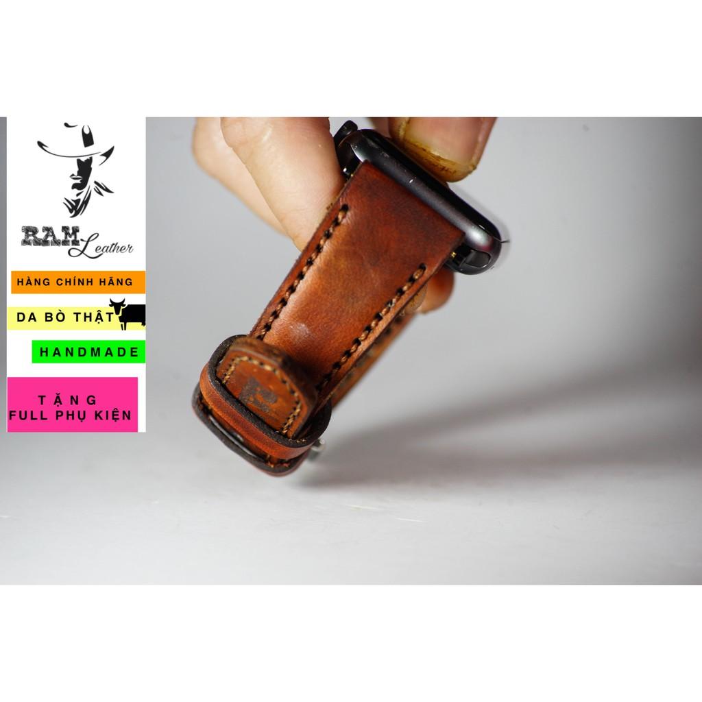 Dây đồng hồ da bò thật vegtan handmade cao cấp - RAM classic 1970 -