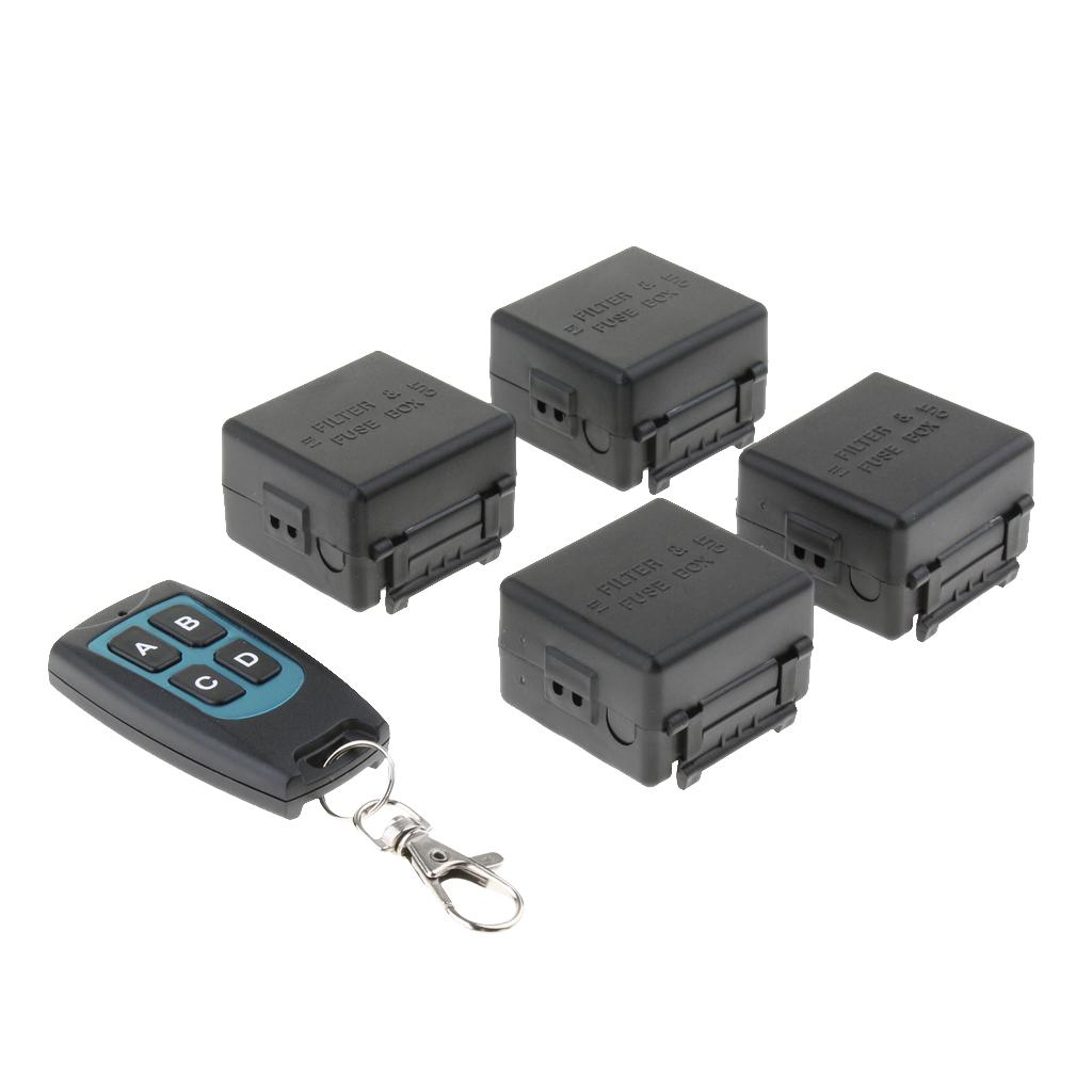 1 Channel RF Smart Relay Switch, 4 Receivers + 1 Transmitter, DC 12V, 433mHz