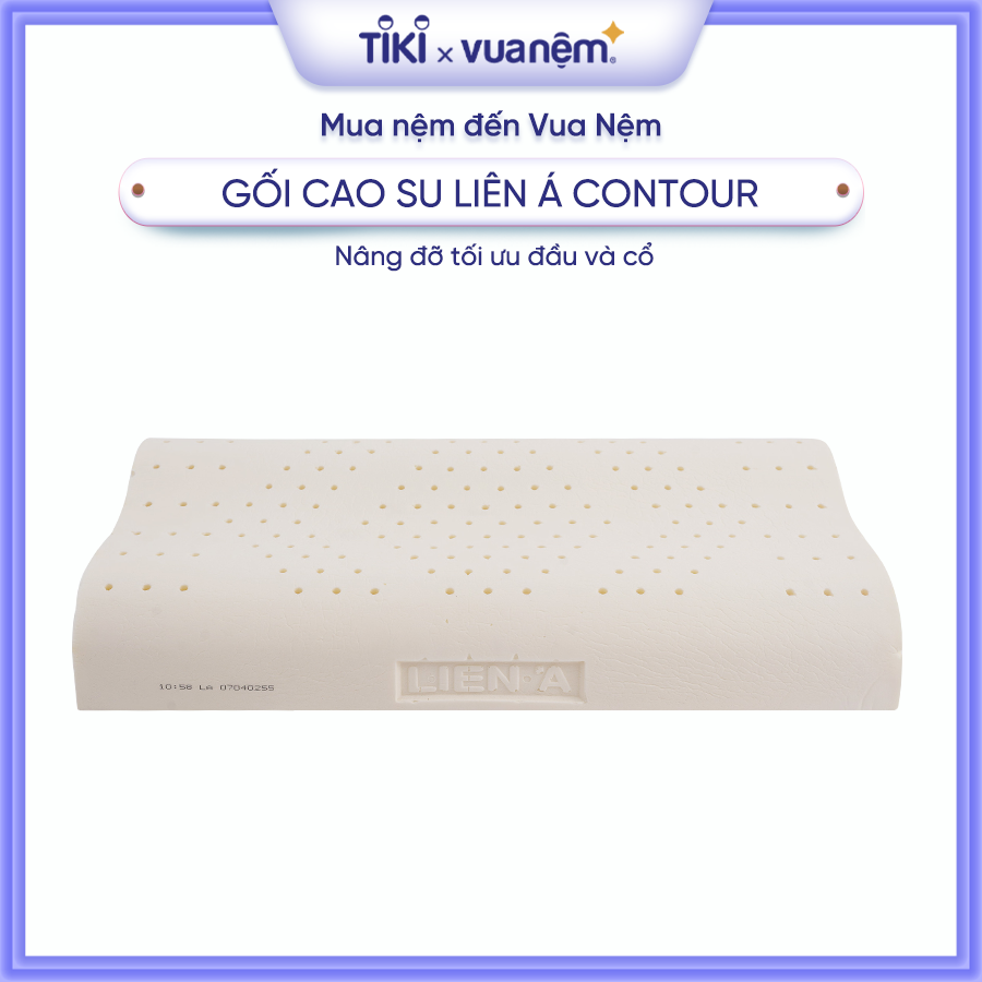 Gối Cao Su Liên Á Contour gợn sóng, thoáng mát, hạn chế ngáy ngủ