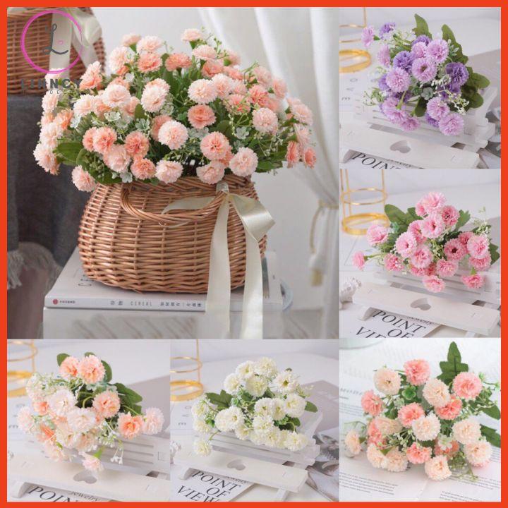 Hoa giả, cụm hoa cúc chi 20 bông trang trí nhà cửa, cửa hàng, văn phòng, lớp học