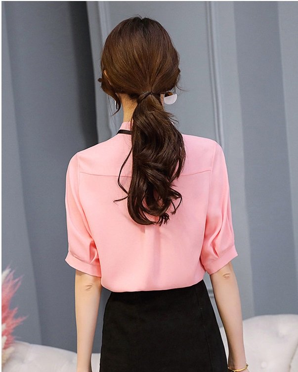 Áo kiểu nữ Haint Boutique, Áo kiểu chất kate lụa tay lỡ cổ trụ thời trang công sở cho phái nữ S45