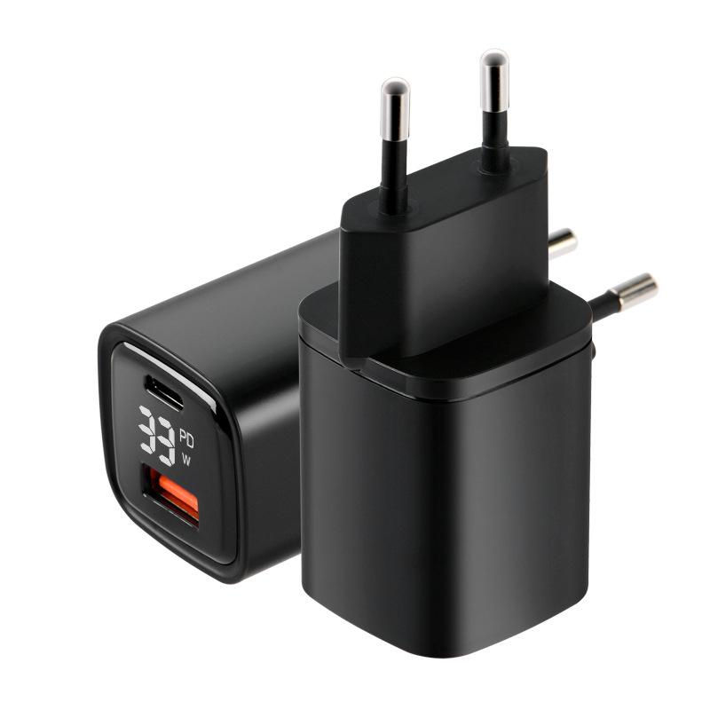 Ưu đãi đặc biệt bộ sạc PD tùy chỉnh 33W sạc nhanh QC3.0 màn hình kỹ thuật số đầu sạc điện thoại di động phù hợp với bộ sạc Apple 14 Châu Âu