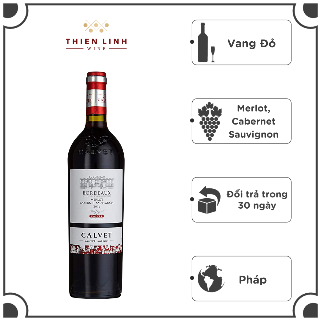 Rượu Vang Đỏ Pháp Calvet Conversation Merlot Cabernet AOP Bordeaux