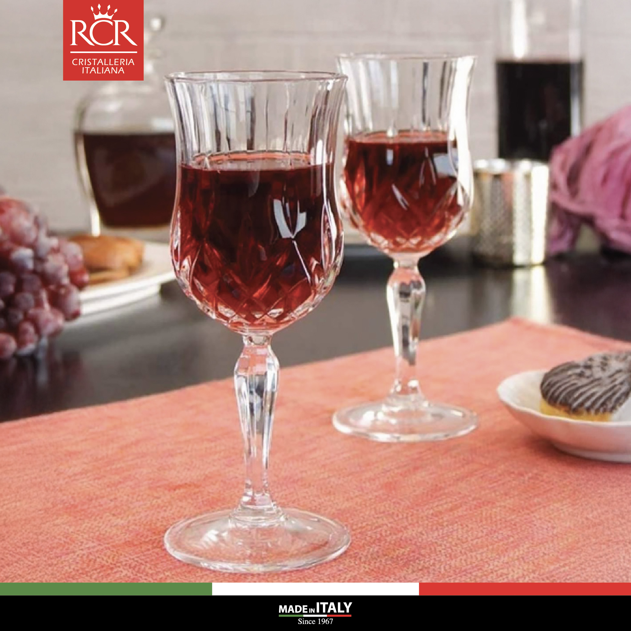 Ly Uống Vang Trắng, Vang Hồng Thuỷ Tinh Pha Lê Không Chì Ý RCR Crystal Opera 230 ml - Opera Wine Glass 230 ml