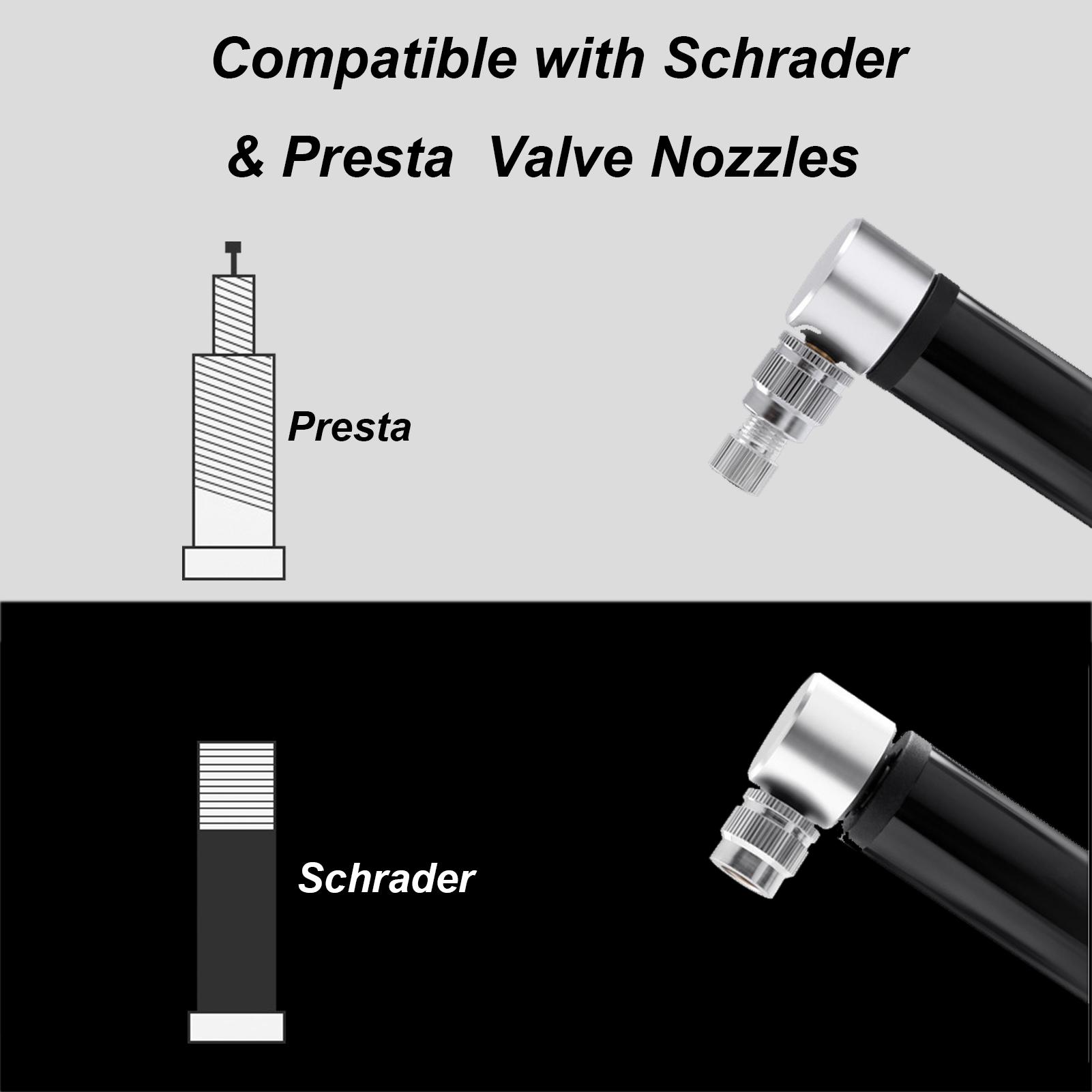 Máy bơm lốp xe đạp mini siêu nhanh áp suất cao 120PSI, bằng hợp kim nhôm