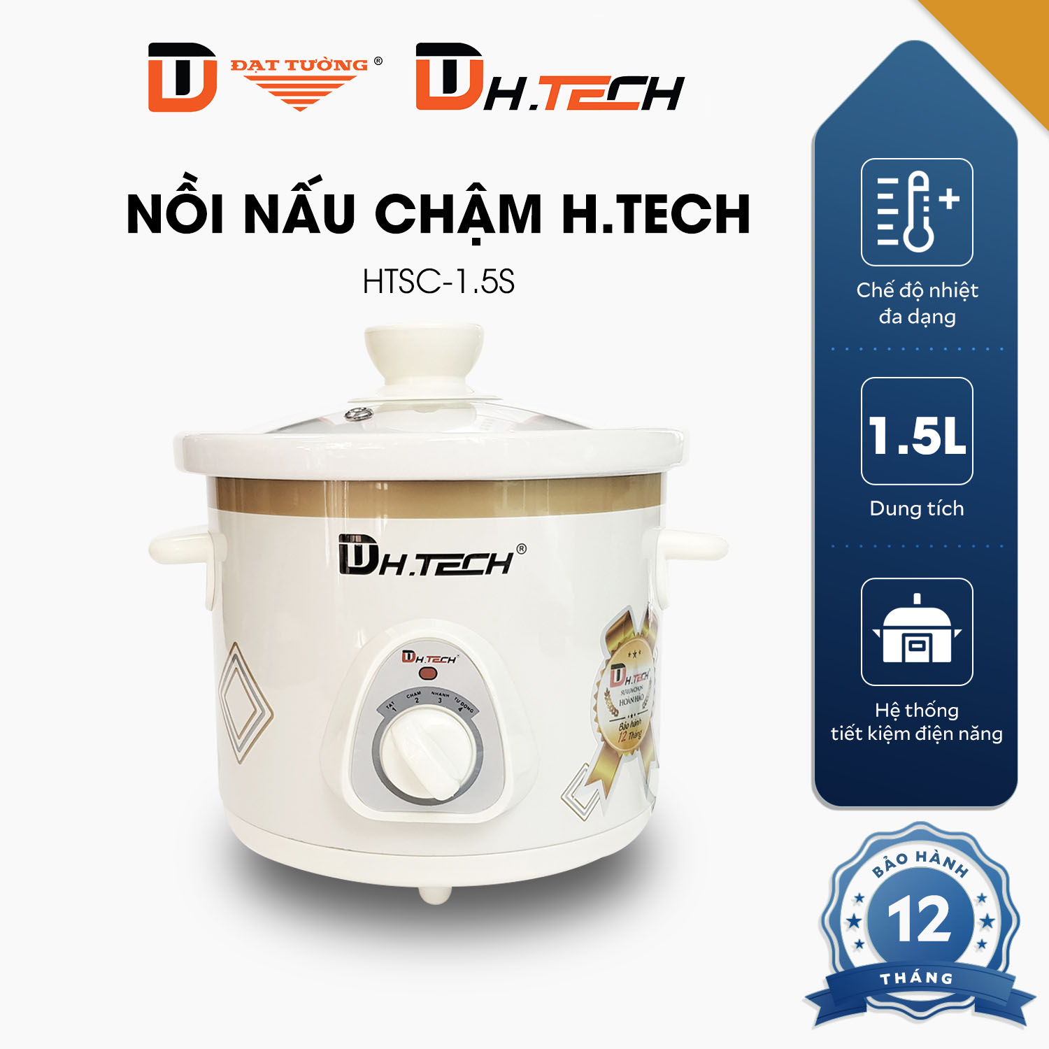 NỒI NẤU CHẬM H.TECH HTSC-1.5S - Hàng Chính Hãng