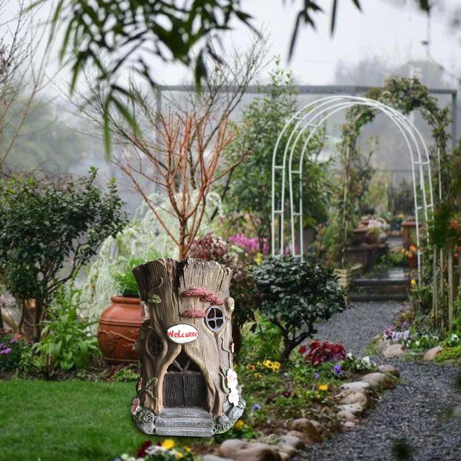 Resin WELCOME Tree Statue, Decoration, Rustic Indoor Outdoor Beach Yard, Room Home Decor, Yard Garden Desktop