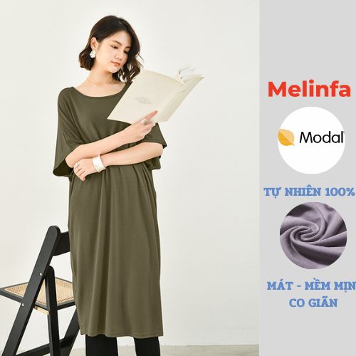 Váy đầm thun nữ cánh rơi vải Modal tự nhiên thoải mái vải mát mềm mại freesize mặc mùa hè mã VAV0358
