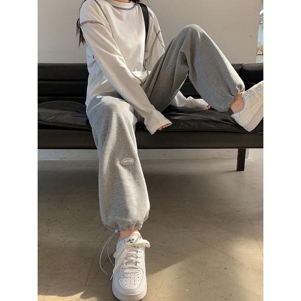 Quần Jogger Thể Thao Nam Nữ -Quần Form Ống Rộng Để Suông Hoặc Rút Dây Bo Gấu Chất Cotton Mịn Đẹp