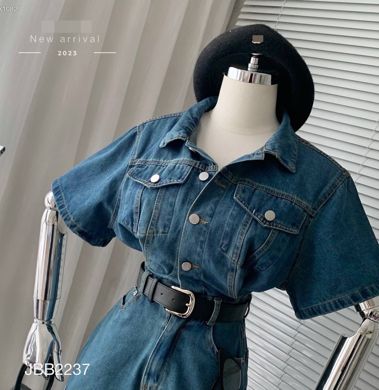 JUMPSUIT NGẮN ĐỒ BAY QUẦN ỐNG RỘNG SUÔNG TRƠN CỔ SƠ MI JEANS PLAYSUITS DENIM BO EO ĐI CHƠI ĐI PHƯỢT DẠO PHỐ  ĐI BIỂN